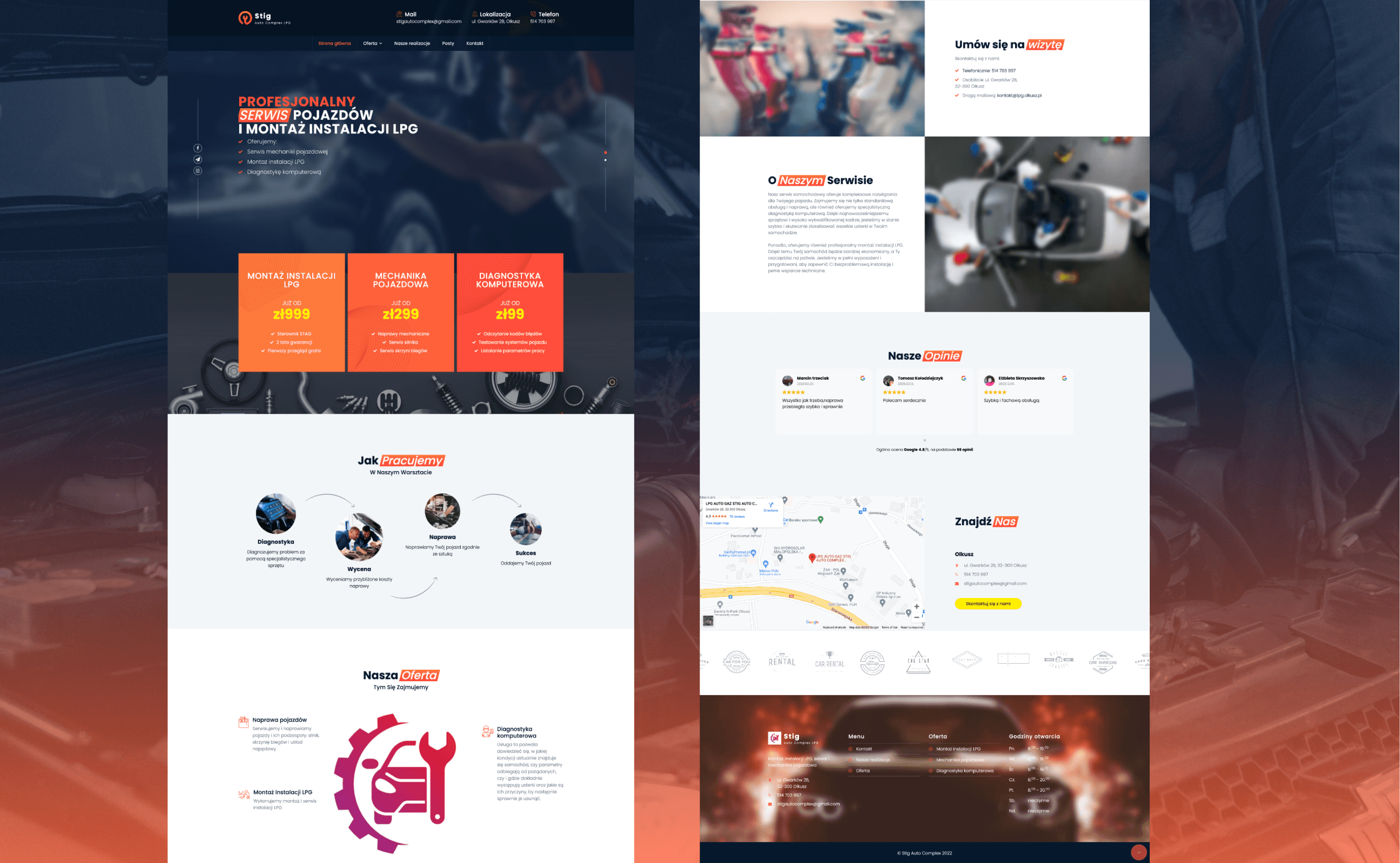 auto repair service website project image