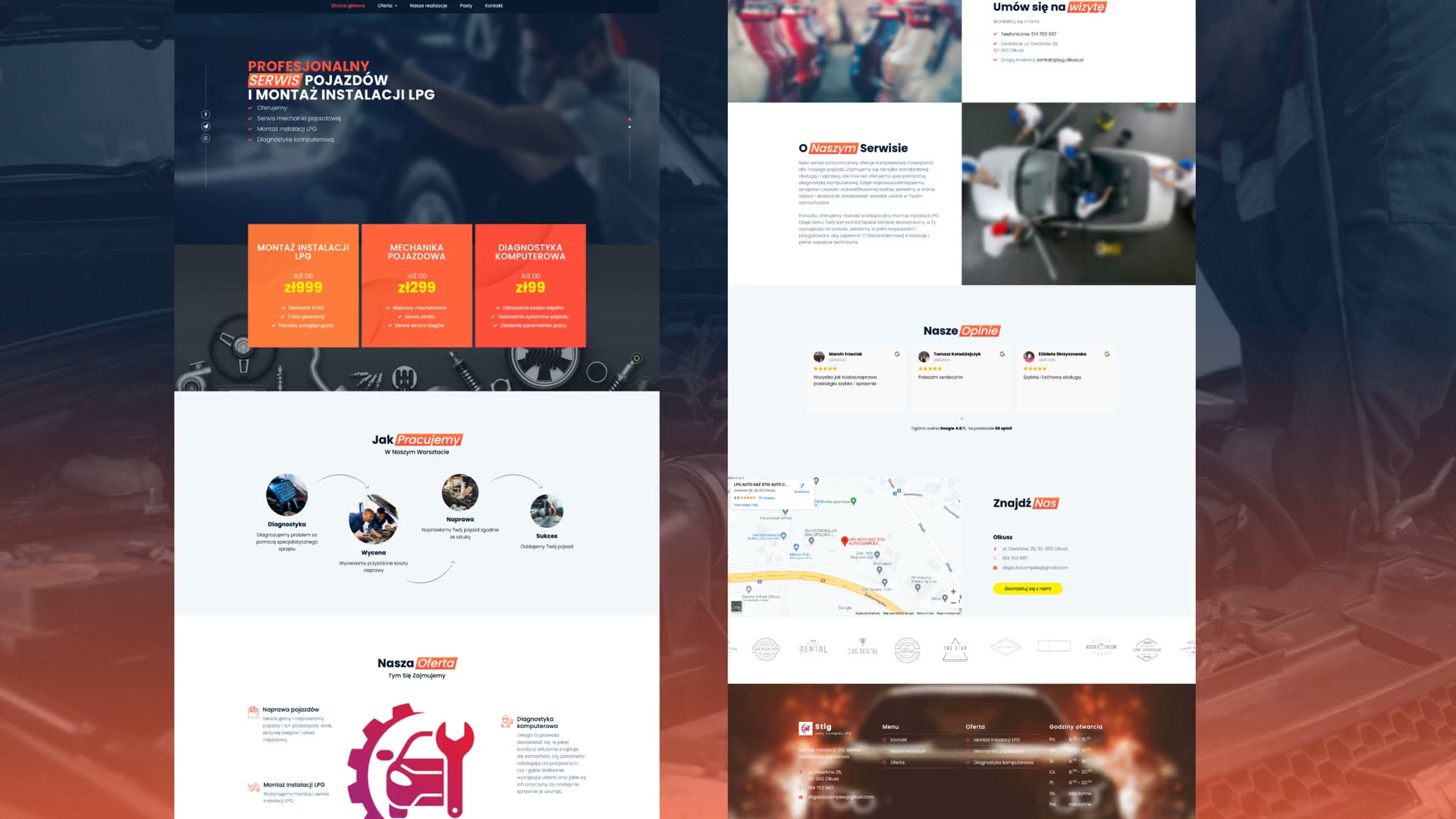 auto repair service website project image